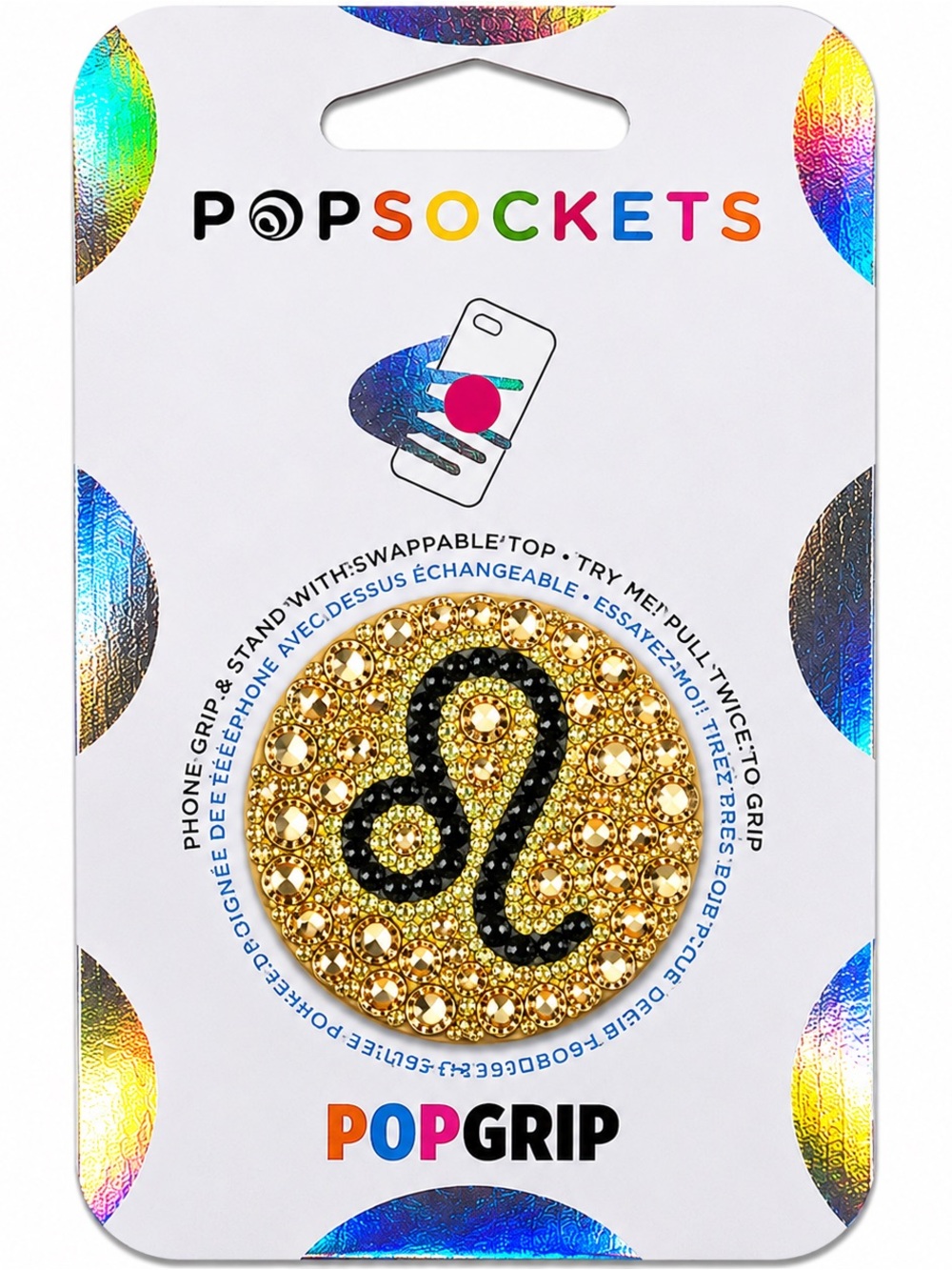 Luxe Crystal Leo ♌️ Theme Diamonds PopSocket Phone Holder Grip New